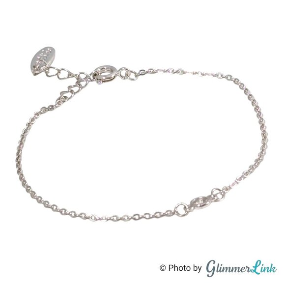 Ettika Minimalist Solo Crystal Silver Plater Chain Bracelet - Picture 6 of 10
